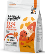 比瑞吉經(jīng)典D34高蛋白無(wú)谷奶糕幼犬糧1.5kg